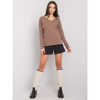 Dámské tričko Hnědé dámské tričko s výstřihem na zádech RV-BZ-7315.39X-brown Velikost: L/XL