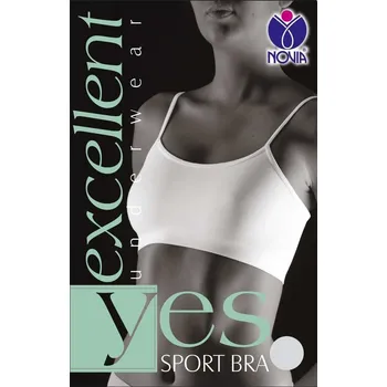 Sportovní podprsenka NOVIA | úzká ramínka P01 Velikost: L/XL, Barva: bílá Velikost: L/XL, Barava: černá