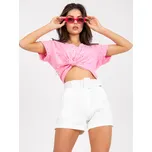 Bílé elegantní šortky s opaskem -DHJ-SN-15776.01P-white Velikost: L