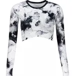 Dámský funkční crop top s dlouhým rukávem premium ALTISPORT VOJ/ALW066TR04 BÍLOČERNÁ XXXL