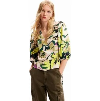 Dámská halenka Halenka Desigual Darrell verde fluor velikost S