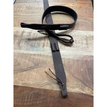 Příslušenství pro sportovní střelbu FORESTER - kožený řemen na zbraň s poutky na náboje tmavě hnědý