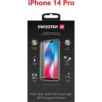 Swissten SKLO ULTRA DURABLE 3D FULL GLUE GLASS PRO APPLE IPHONE 14 PRO ČERNÉ