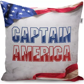 Polštář Dekorační polštář Kapitán Amerika Vlajka - Sablio - 40x40 cm