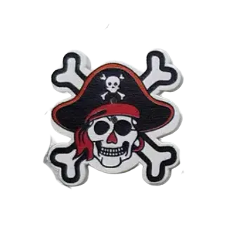 Knoflík Knoflík dřevěný - symbol pirátů (2,5 x 2,3 cm)