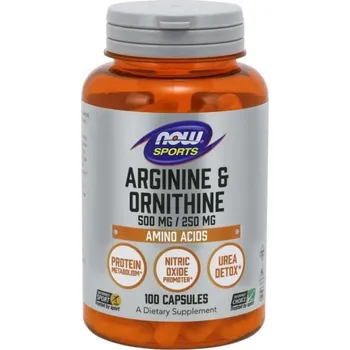 Fitness Arginin & Ornitin - NOW Foods Kapsle: 250 kaps.