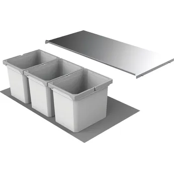 Odpadkový koš Cox® Box 275 K/900-3, odpadkový koš pro stávající výsuvy, bez bio víka, světle šedá