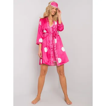 Dámské pyžamo Růžový komplet noční košile a županu BR-KMPL-2520-pink Velikost: L