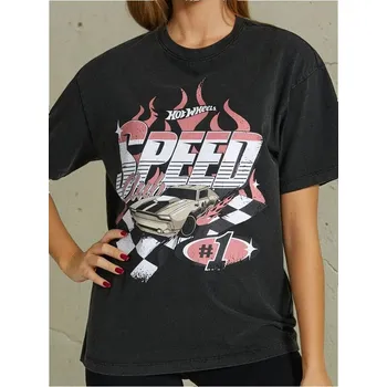 Dámské oblečení Sinsay - Tričko Hot Wheels - šedá - 798BB-90X - 798BB-90X-XXS