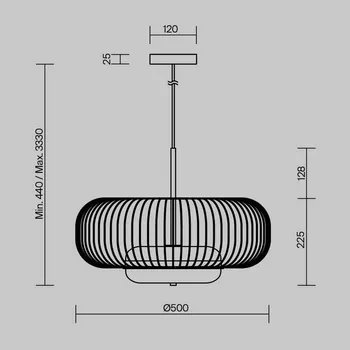 Závěsné svítidlo Maytoni LED Levitation, Ø 50 cm, mosazná barva mosaz, bílá LED 20 W celkem - Doprava zdarma