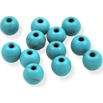 Drahý kámen Kulička tyrkysová 6mm - 10 ks