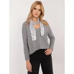 Šedý dámský oversize svetr s lesklou nití DHJ-BZ-19226.91-grey Velikost: ONE SIZE