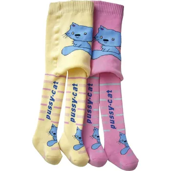 Dětské punčocháče NOVIA | froté ZOO kočička Velikost: 104-110, Barva: růžová Velikost: 104-110, Barava: růžová