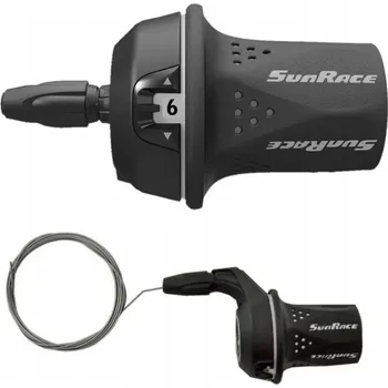 Příslušenství pro čtečku elektronické knihy Sunrace 6rychlostní otočná rukojeť řazení (gripshift) 6-kolečková pravá + lanko