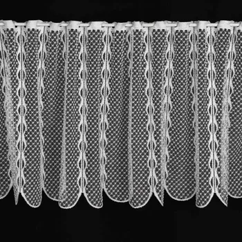 Záclona Žakarová vitrážová záclona 24740, síťovaný vzor, bílá, výška 30cm (v metráži)