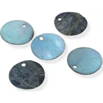 Materiál na výrobu šperku Perleťové penízky modrošedé - 20 ks