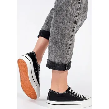 Dámské tenisky Černé klasické dámské tenisky na šněrování BL559P-B Velikost: 36