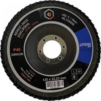 Brusný kotouč OPTIMA Precize brusný kotouč lamelový zirkon 125mm P40, šikmý, OptimaFlex 8202
