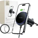 TECH-PROTECT MM15W-V4 MAGNETICKÝ MAGSAFE DRŽÁK TELEFONU DO AUTA DO MŘÍŽKY VĚTRÁNÍ S BEZDRÁTOVÝM NABÍJENÍM 15W BLACK