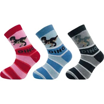 Dětské ponožky NOVIA | froté Dino - balení 1 pár Velikost: 22-23 ( 33-35 ), Barava: modrá