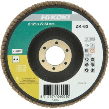 Brusný kotouč HiKOKI 4100117 Brusný lamelový kotouč na nerez a kov 125x22,23mm, Z60 free_store_pickup