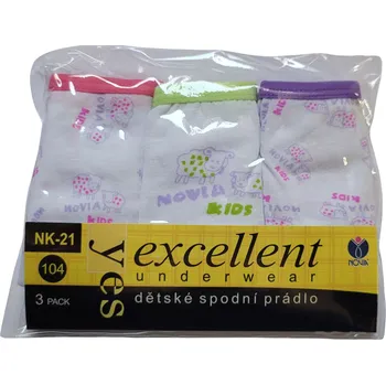Dívčí spodní prádlo Dívčí kalhotky NOVIA | s potiskem - balení 3ks - NK21 Velikost: 128 Velikost: 116