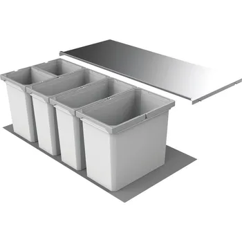 Odpadkový koš Cox® Box 350 S/1000-5, odpadkový koš pro stávající výsuvy, bez bio víka, světle šedá