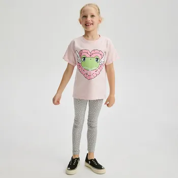 Dívčí kalhoty Reserved - Vzorované legíny s mašlí - světle šedá - 832CY-09X - 832CY-09X-152