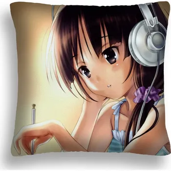 Polštář POLŠTÁŘ ANIME 10 DÍVKA SLUCHÁTKA TUŽKA 60x60