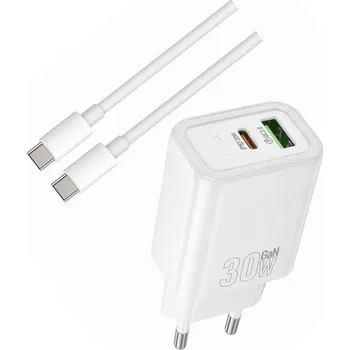 Rychlá USB-C GaN nabíječka 30W s 2m kabelem pro Motorola Edge 50 Neo 5G