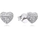 Stříbrné náušnice srdce se zirkony