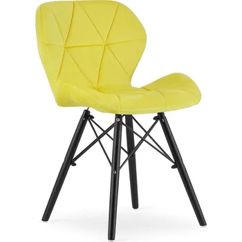 Jídelní židle Židle LAGO Samet - žlutá / nohy černé x 1