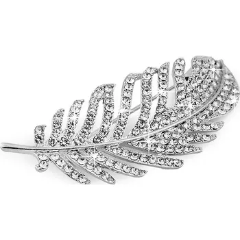 Brož Brož s broušenými kamínky pírko