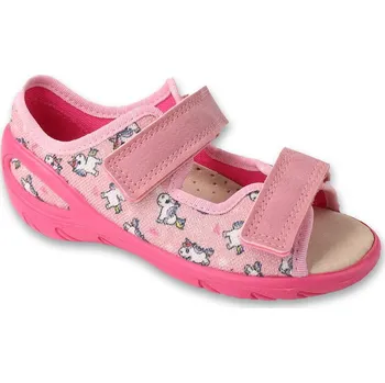 Dívčí bačkory Dívčí sandálky BEFADO SUNNY 063X019 - kožená stélka, jednorožci Velikost: 27