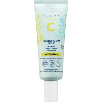 Pleťový krém Bielenda C Marine Care Hydro-cream deeply moisturizing and protective SPF 50 hydratační a ochranný krém s vitaminem C SPF 50 40 ml
