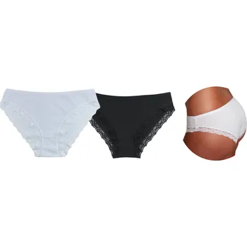 Dámské kalhotky NOVIA | krajka B8 Velikost: XL, Barva: bílá Velikost: XXL, Barava: černá