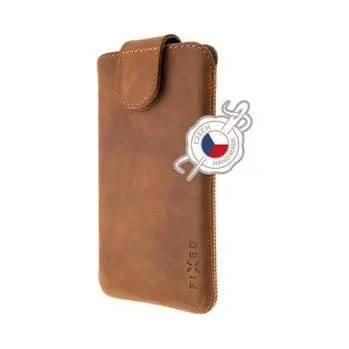 Pouzdro na mobilní telefon FIXED Kožené pouzdro Posh, velikost 3XL, hnědé