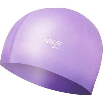 Plavecká čepice NILS Aqua Silikonová čepice NQC Dots fialová