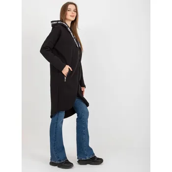 Dámská mikina Černá dlouhá mikina s kapucí RV-