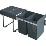 Wireli Výsuvný odpadkový 2-koš 2x20 l + set pro úchycení dvířek, antracit, K40