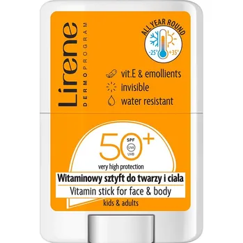 Přípravek na opalování Lirene Vitaminová tyčinka na obličej a tělo SPF50+ 15g