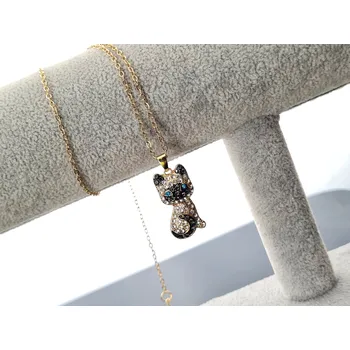 Náhrdelník Dětský náhrdelník Krásná Zlatá Kočička Kotě Roztomilý Řetízek