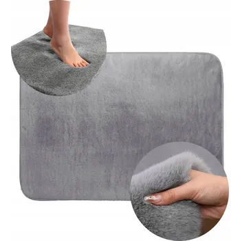 Koberec KOBEREC KOBERECOVÁ KOUPELNOVÁ PŘEDLOHA S EKOLOGICKOU KOŽEŠINA PROSTISKLUZOVÁ PODLOŽKA 40x60 ŠEDÁ