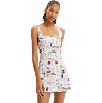 Dámské šaty šaty Desigual Breaking News blanco velikost M