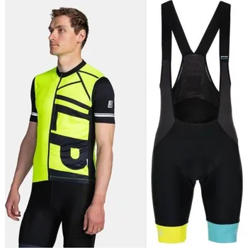 cyklistický dres KILPI CAVALET-M Žlutý cyklistický dres + Kilpi MURIA-M modré cyklistické kraťasy M + DÁREK