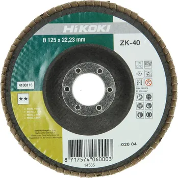 Brusný kotouč HiKOKI 4100116 Brusný lamelový kotouč na nerez a kov 125x22,23mm, Z40 free_store_pickup