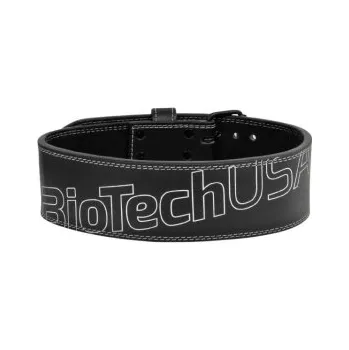 Opasek na cvičení BioTechUSA POWERLIFTING kožený opasek černý - S + Sleva 3 % pro registrované