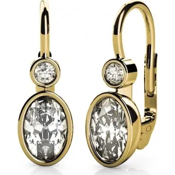 Náušnice Couple, Elegantní náušnice Ellie ze žlutého zlata a zirkonů, Patent dámský, 585-68-3-0155.0Z00.0.00.001.08