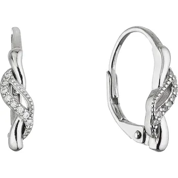 Náušnice Stříbrné visací náušnice vlnka 11671.1