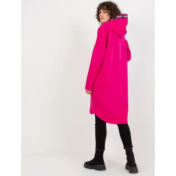 Dámská mikina Dlouhá růžová oversize mikina s kapucí RV-